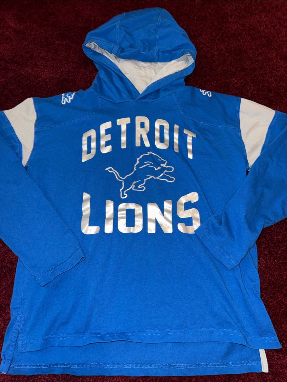 Detroit lions long sleeve hoodie tshirt youth 10/12